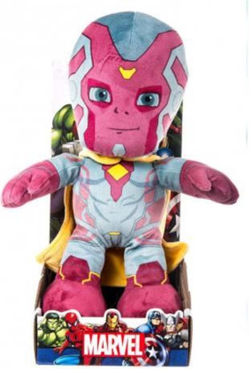 Marvel Avengers Vision Pluche Knuffel 30 cm | Marvel Plush Toy | Marvel Peluche Knuffel | Knuffel voor kinderen | Speelgoed | Pluche Knuffel | Ultron, Iron Man, Vision, Thor | Marvel and friends